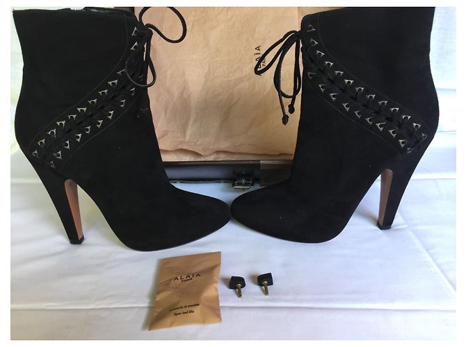 Autre Marque Botines AZZEDINE ALAIA en ante negro Talla 37 - vista 11
