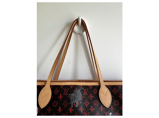 Louis Vuitton Catograma Neverfull MM Castaño - vista 8