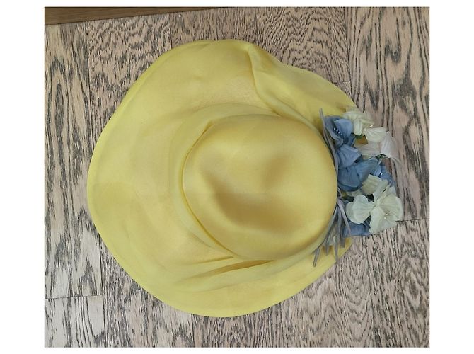 Autre Marque VENDIMIA 60s sombrero de seda amarillo - vista 11