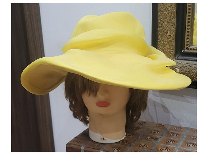 Autre Marque VENDIMIA 60s sombrero de seda amarillo - vista 2