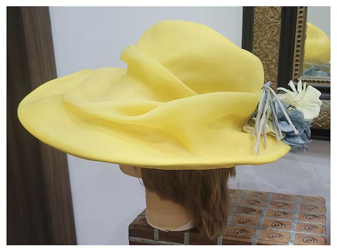 Autre Marque VENDIMIA 60s sombrero de seda amarillo - vista 4