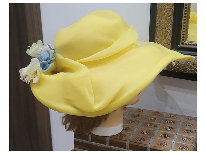 Autre Marque VENDIMIA 60s sombrero de seda amarillo - vista 8