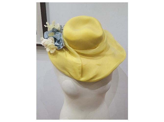 Autre Marque VENDIMIA 60s sombrero de seda amarillo - vista 9