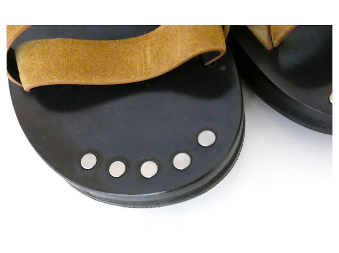 Sandali flatform in camoscio color sabbia Isabel Marant - vista 3