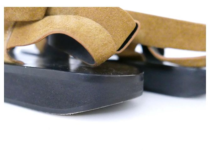 Sandali flatform in camoscio color sabbia Isabel Marant - vista 4