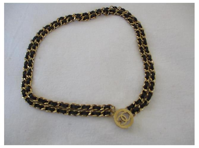 Chanel catena foderata e cintura in pelle. Gold hardware - vista 4