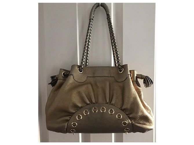 Borsa a tracolla Anya Hindmarch dorata con nappa e charms D'oro - vista 11