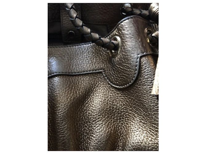 Borsa a tracolla Anya Hindmarch dorata con nappa e charms D'oro - vista 12
