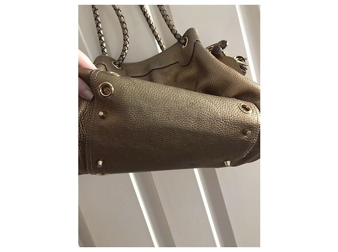 Borsa a tracolla Anya Hindmarch dorata con nappa e charms D'oro - vista 15