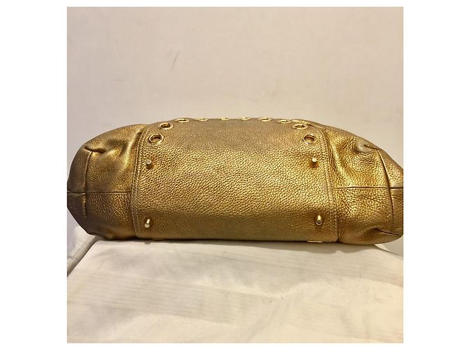 Borsa a tracolla Anya Hindmarch dorata con nappa e charms D'oro - vista 3
