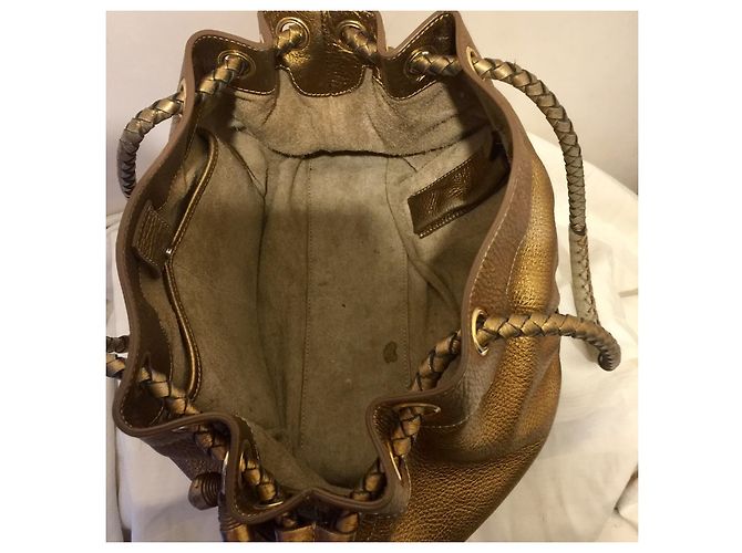 Borsa a tracolla Anya Hindmarch dorata con nappa e charms D'oro - vista 4