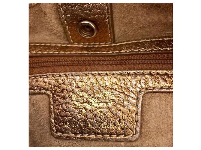 Borsa a tracolla Anya Hindmarch dorata con nappa e charms D'oro - vista 5