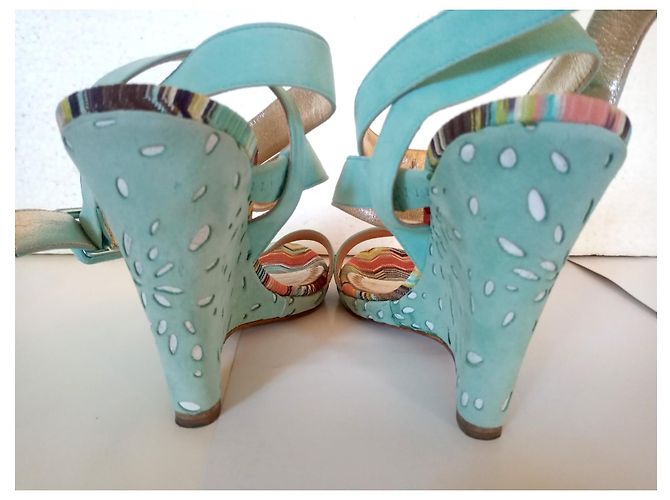 Missoni Mules compensées - vue 8
