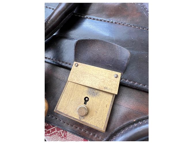 Borsa da Dottore Céline in Pelle Marrone - vista 13