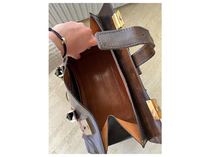 Borsa da Dottore Céline in Pelle Marrone - vista 4