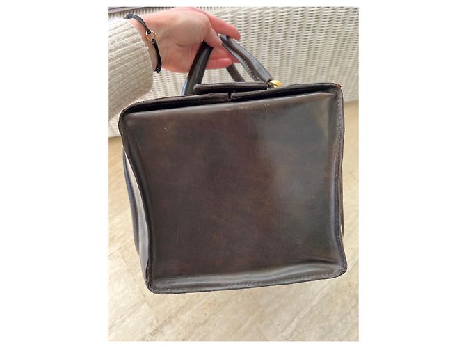 Borsa da Dottore Céline in Pelle Marrone - vista 8