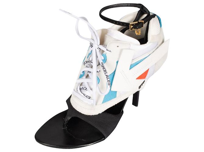 Off White Runner bianco 100 sneaker-sandali in pelle ibrida - vista 3