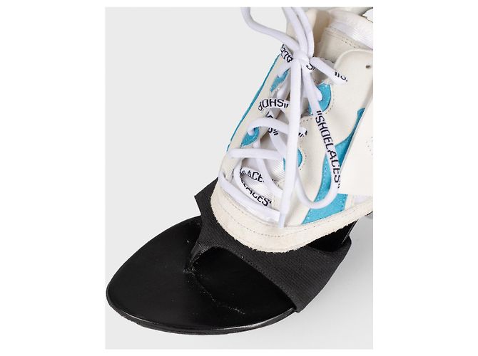 Off White Runner bianco 100 sneaker-sandali in pelle ibrida - vista 4