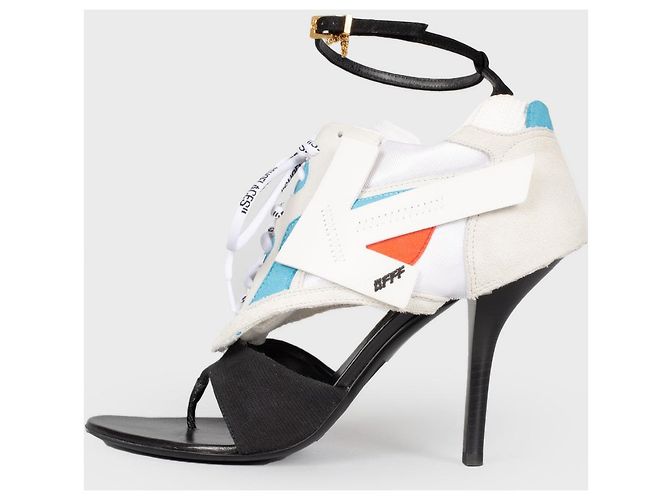 Off White Runner bianco 100 sneaker-sandali in pelle ibrida - vista 2