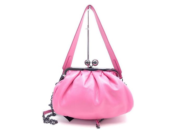 NOVA BOLSA DE FIM DE SEMANA MAX MARA PAsticCINO EM COURO NAPA COR-DE-ROSA - vista 2