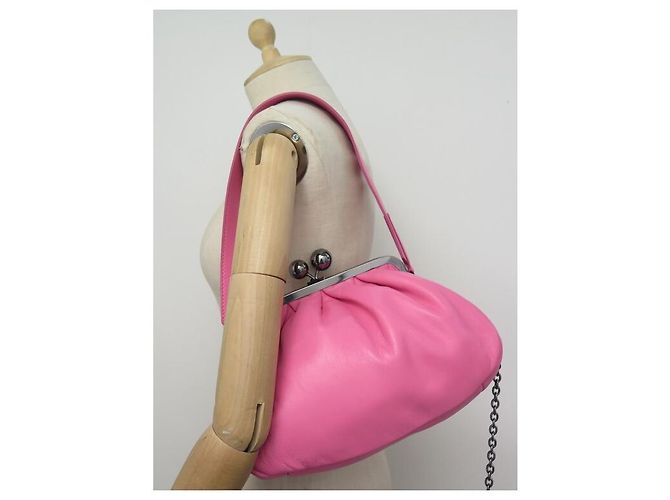 NOVA BOLSA DE FIM DE SEMANA MAX MARA PAsticCINO EM COURO NAPA COR-DE-ROSA - vista 7