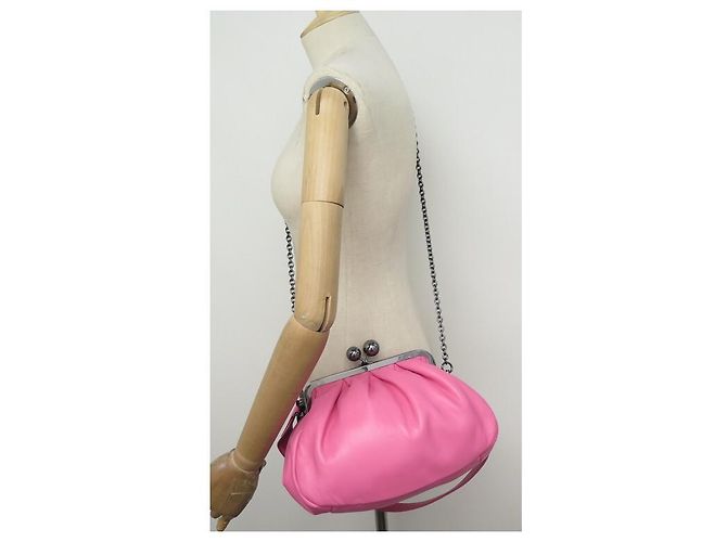 NOVA BOLSA DE FIM DE SEMANA MAX MARA PAsticCINO EM COURO NAPA COR-DE-ROSA - vista 8