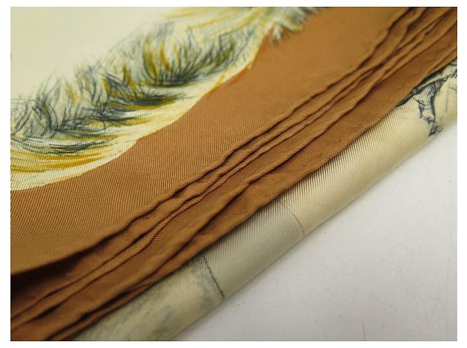 Hermès SCIARPA VINTAGE HERMES I puledri XAVIER DE PORET CARRE 90 Sciarpa seta Marrone - vista 11
