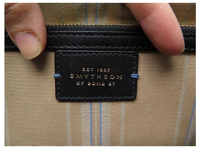 SMYTHSON CABAS ELIOT HANDTASCHE AUS SCHWARZEM GENARBENEM LEDER LEDERTASCHE - Ansicht 10