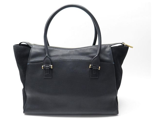 SMYTHSON CABAS ELIOT HANDTASCHE AUS SCHWARZEM GENARBENEM LEDER LEDERTASCHE - Ansicht 2