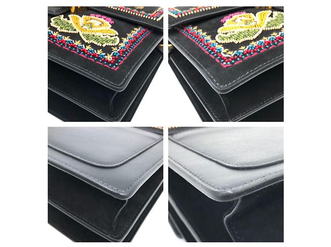 Borsa Etro in camoscio nero con paillettes multicolor e perline - vista 10