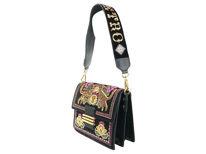 Borsa Etro in camoscio nero con paillettes multicolor e perline - vista 13
