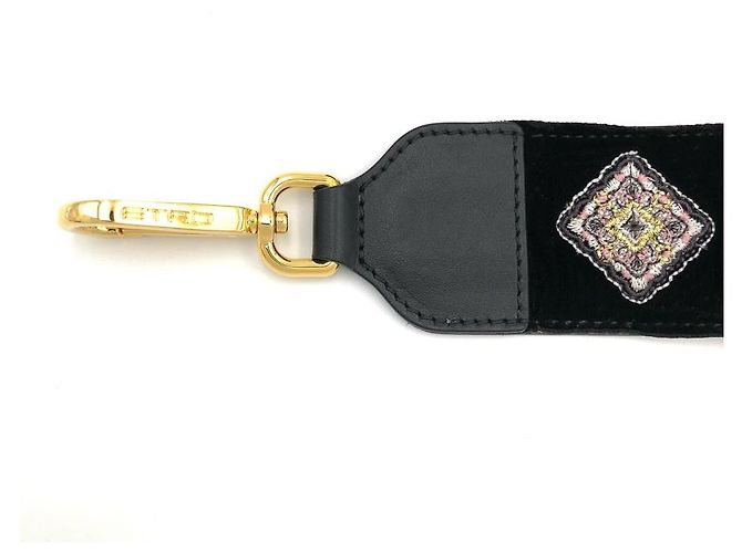 Borsa Etro in camoscio nero con paillettes multicolor e perline - vista 14