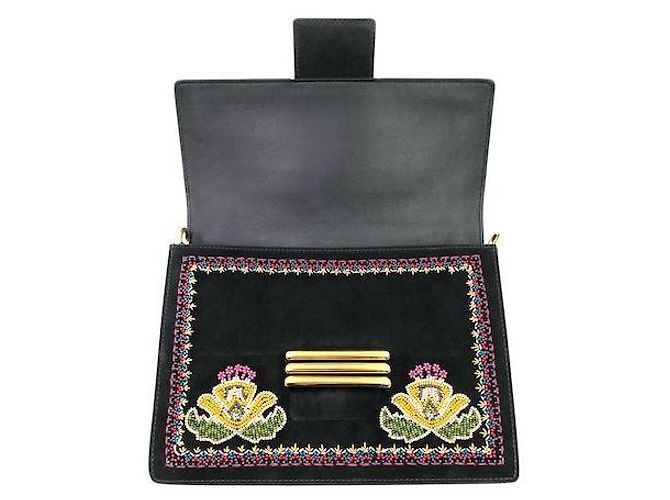 Borsa Etro in camoscio nero con paillettes multicolor e perline - vista 18