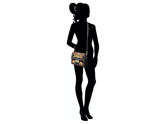 Borsa Etro in camoscio nero con paillettes multicolor e perline - vista 2