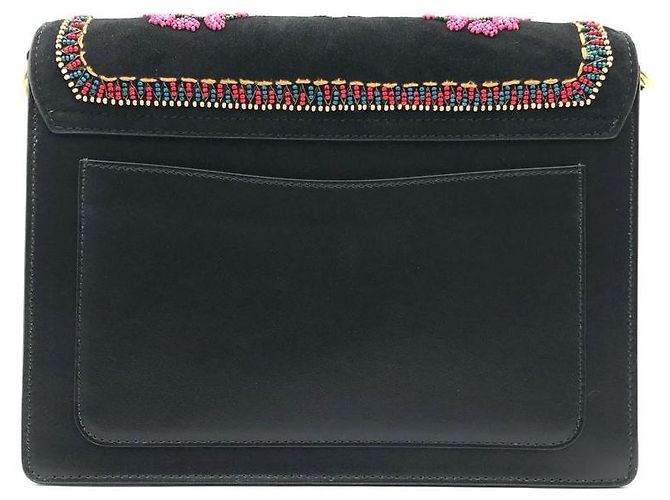 Borsa Etro in camoscio nero con paillettes multicolor e perline - vista 6