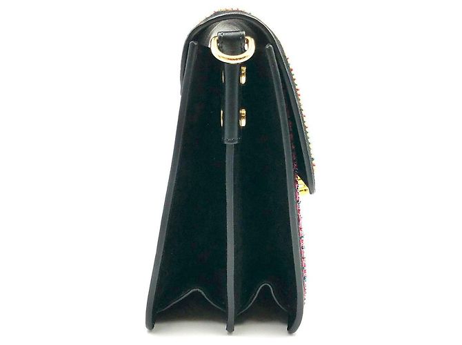 Borsa Etro in camoscio nero con paillettes multicolor e perline - vista 7