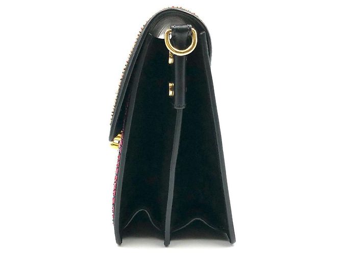 Borsa Etro in camoscio nero con paillettes multicolor e perline - vista 8