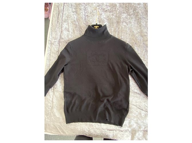 Top Chanel negro de viscosa talla 38 - vista 3