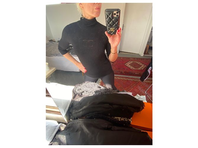 Top Chanel negro de viscosa talla 38 - vista 8