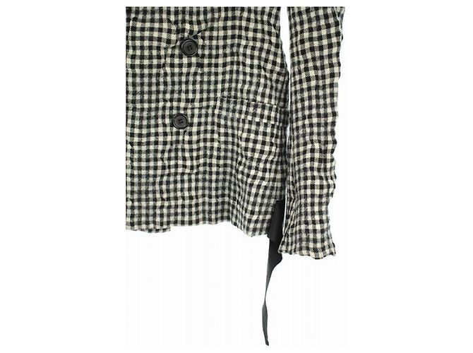 * [Gebraucht] Undercover Tailored Jacket Gingham Plaid gefüttert Gesamtfutter 1 SCHWARZ-WEISS - Ansicht 3