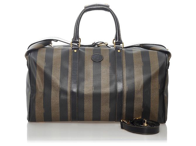 Borsa da viaggio Fendi Brown Pequin - vista 11