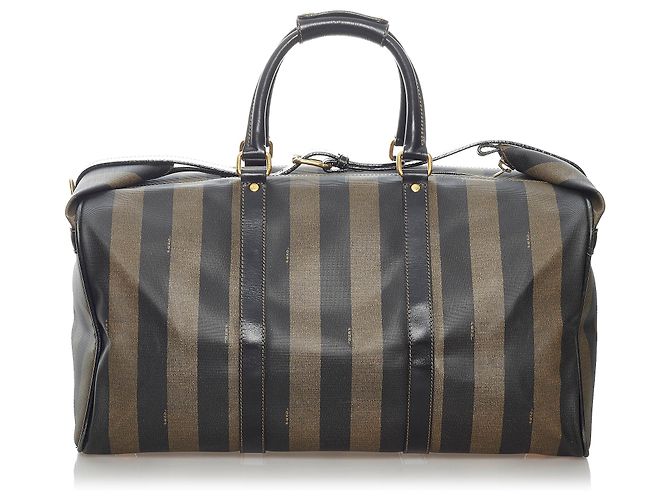 Borsa da viaggio Fendi Brown Pequin - vista 3