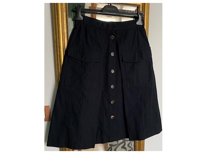 Falda Céline de algodón azul marino - vista 13