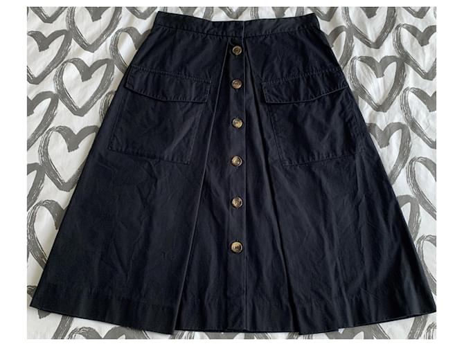 Falda Céline de algodón azul marino - vista 2