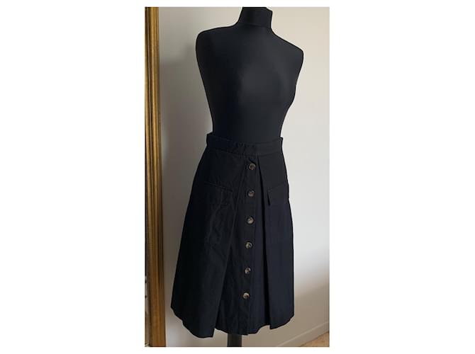 Falda Céline de algodón azul marino - vista 3