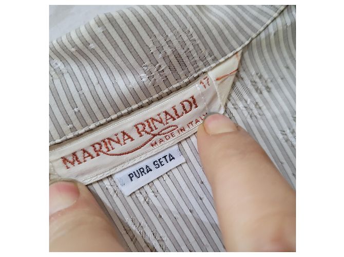 Hemd von Marina Rinaldi mit gefütterter Brust Beige - Ansicht 7