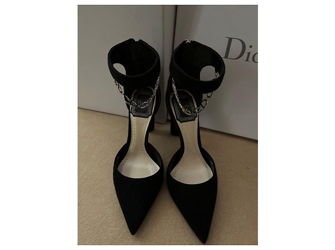 Christian Dior Décolleté Dior nere in vitello scamosciato Nero - vista 8