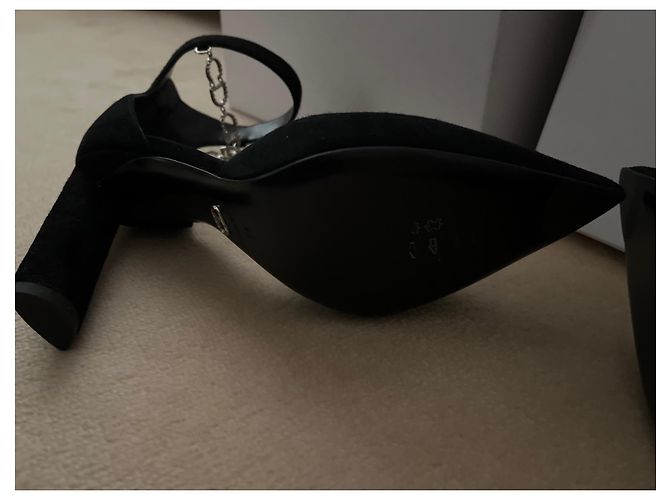 Christian Dior Décolleté Dior nere in vitello scamosciato Nero - vista 9