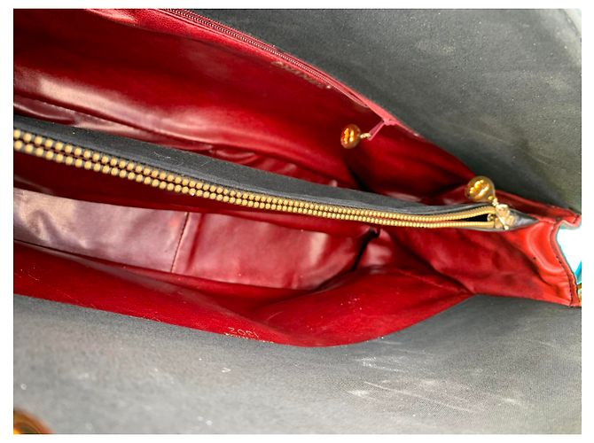Borsa Tote Chanel in tela nera con catena dorata Nero - vista 6