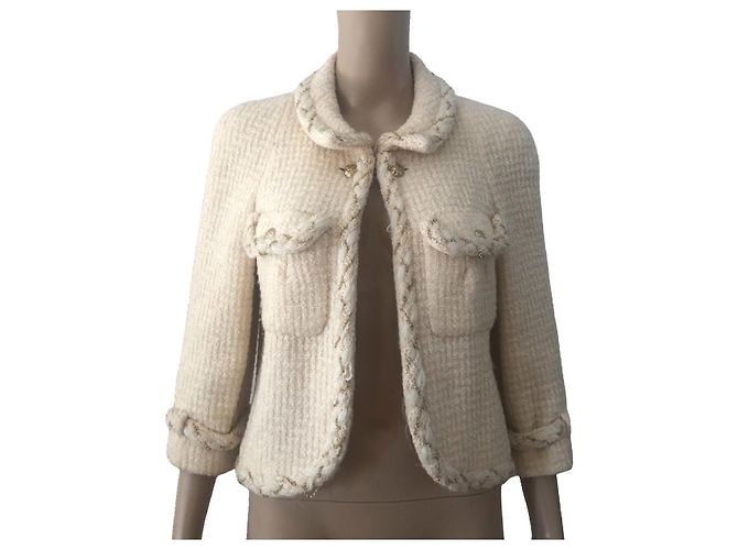 Chanel-Jacke aus beiger Wolle - Ansicht 2
